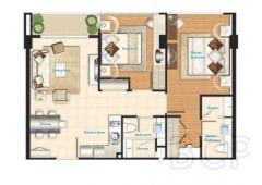 The Clover Thonglor: 2 BR + 2 Baths, 72 Sq.m, 2nd fl for Rent